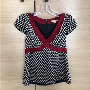 Nanette Lepore polka dot silk top